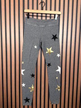 Sundry Leggings 1 / S Girls Gray Pull On Ankle Stretch Star Print